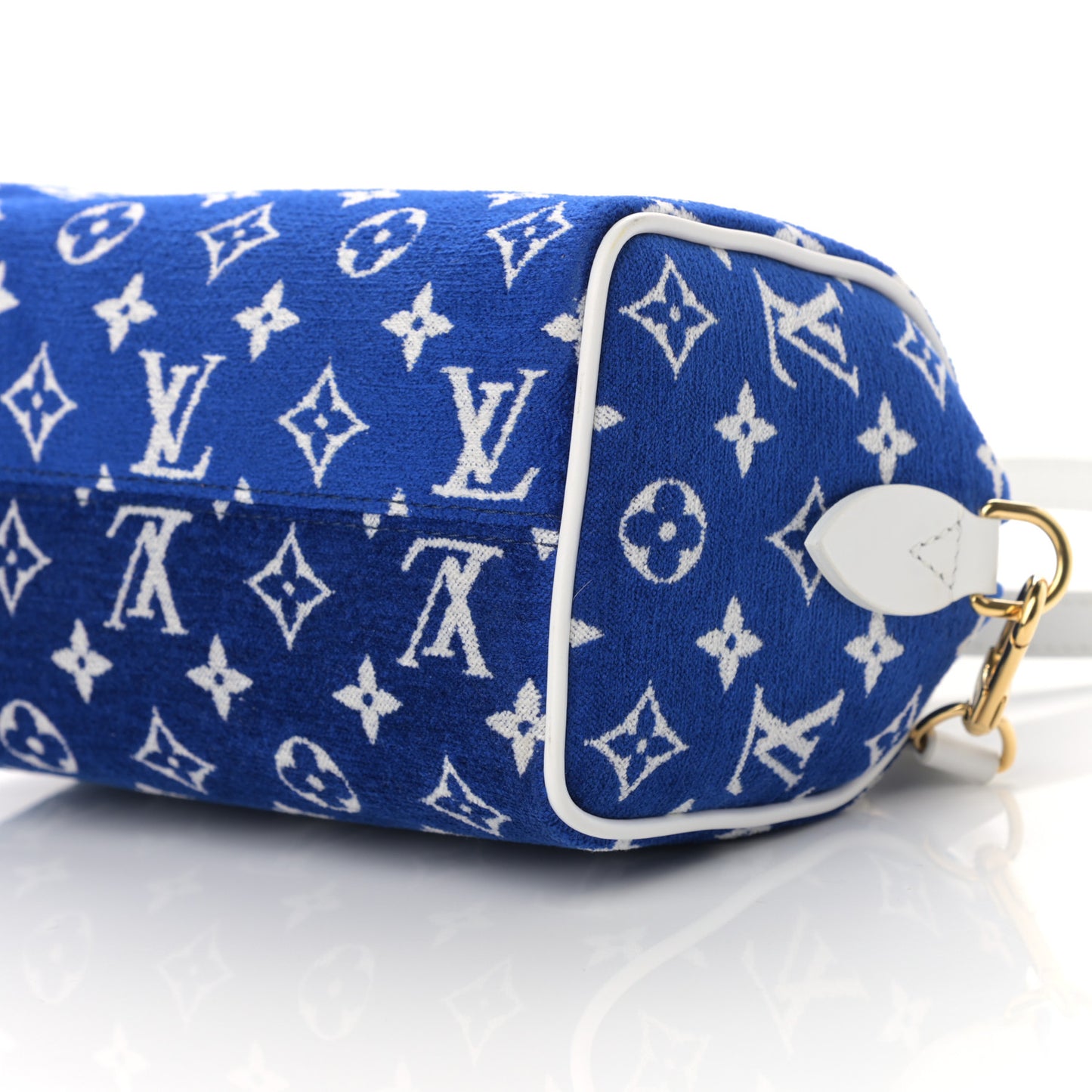 Jacquard Velvet Monogram LV Match Speedy Bandouliere 20 Blue