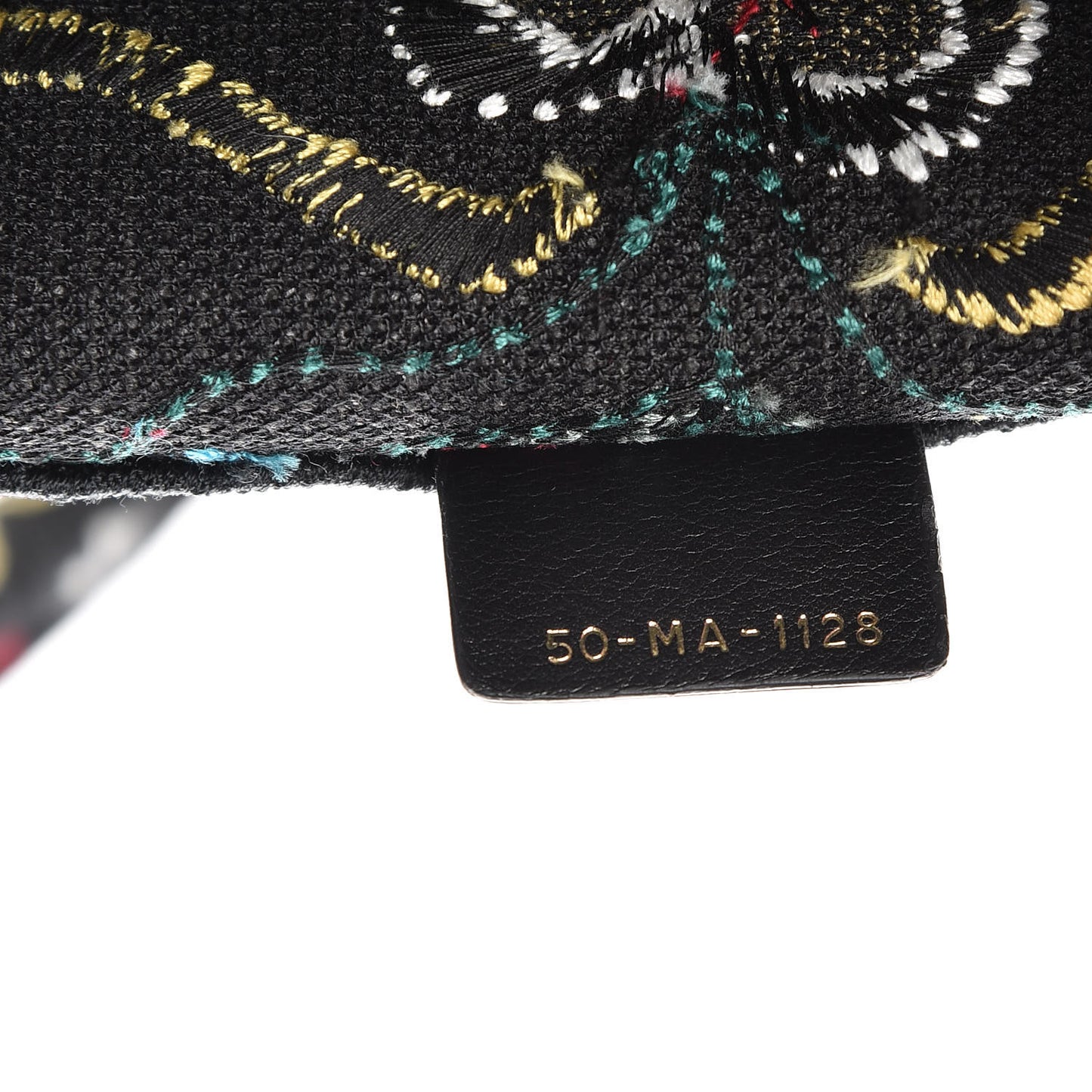 Canvas Embroidered Large Book Tote Black Multicolor