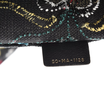 Christian Dior Canvas Embroidered Large Book Tote Black Multicolor 7 of 10