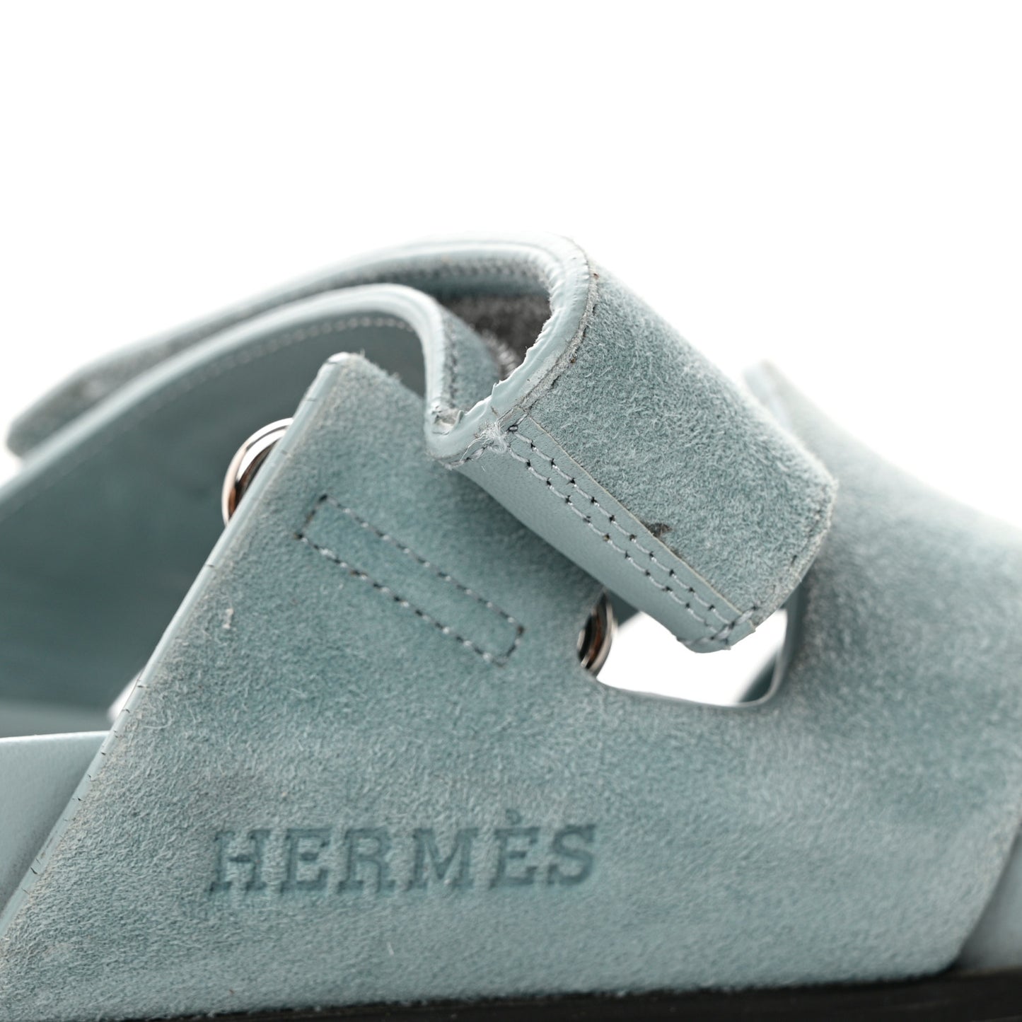 Suede Goatskin Womens Chypre Sandals 38 Vert D'eau