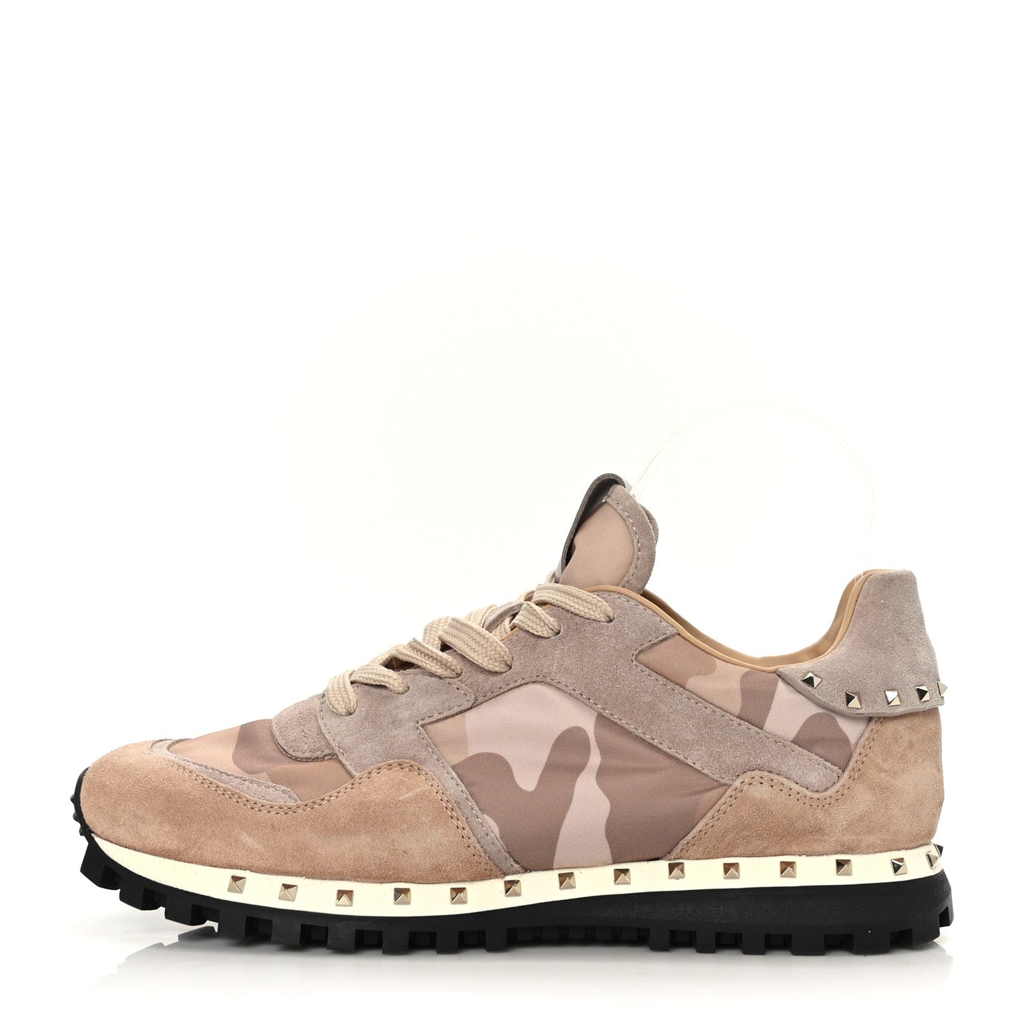 Suede Nylon Camouflage Womens Soul Rockstud Sneakers 41 Multicolor