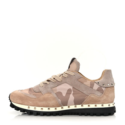 Valentino Garavani Suede Nylon Camouflage Womens Soul Rockstud Sneakers 41 Multicolor 1 of 8