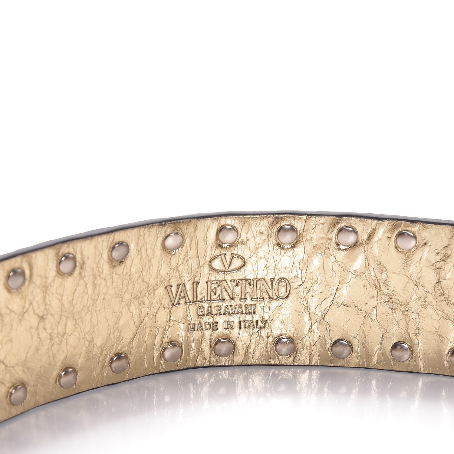 Valentino Garavani Metallic Wrinkled Lambskin Rockstud Spike Shoulder Strap Mekong 2 of 3