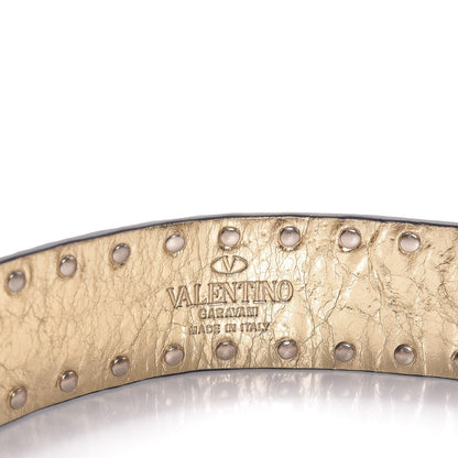 Valentino Garavani Metallic Wrinkled Lambskin Rockstud Spike Shoulder Strap Mekong 2 of 3