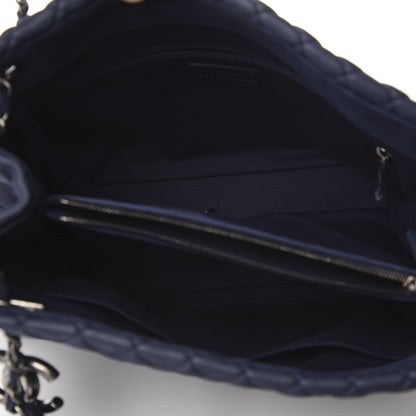 Chanel Iridescent Calfskin Quilted New Bubble Tote Dark Blue 6 of 9