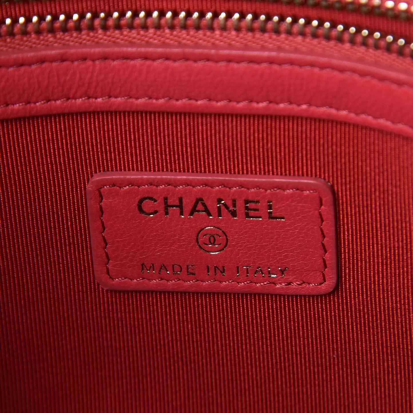 Lambskin Quilted Medium Cosmetic Case Red