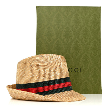 Gucci Abaca Straw Web Fedora Hat L 7 of 7