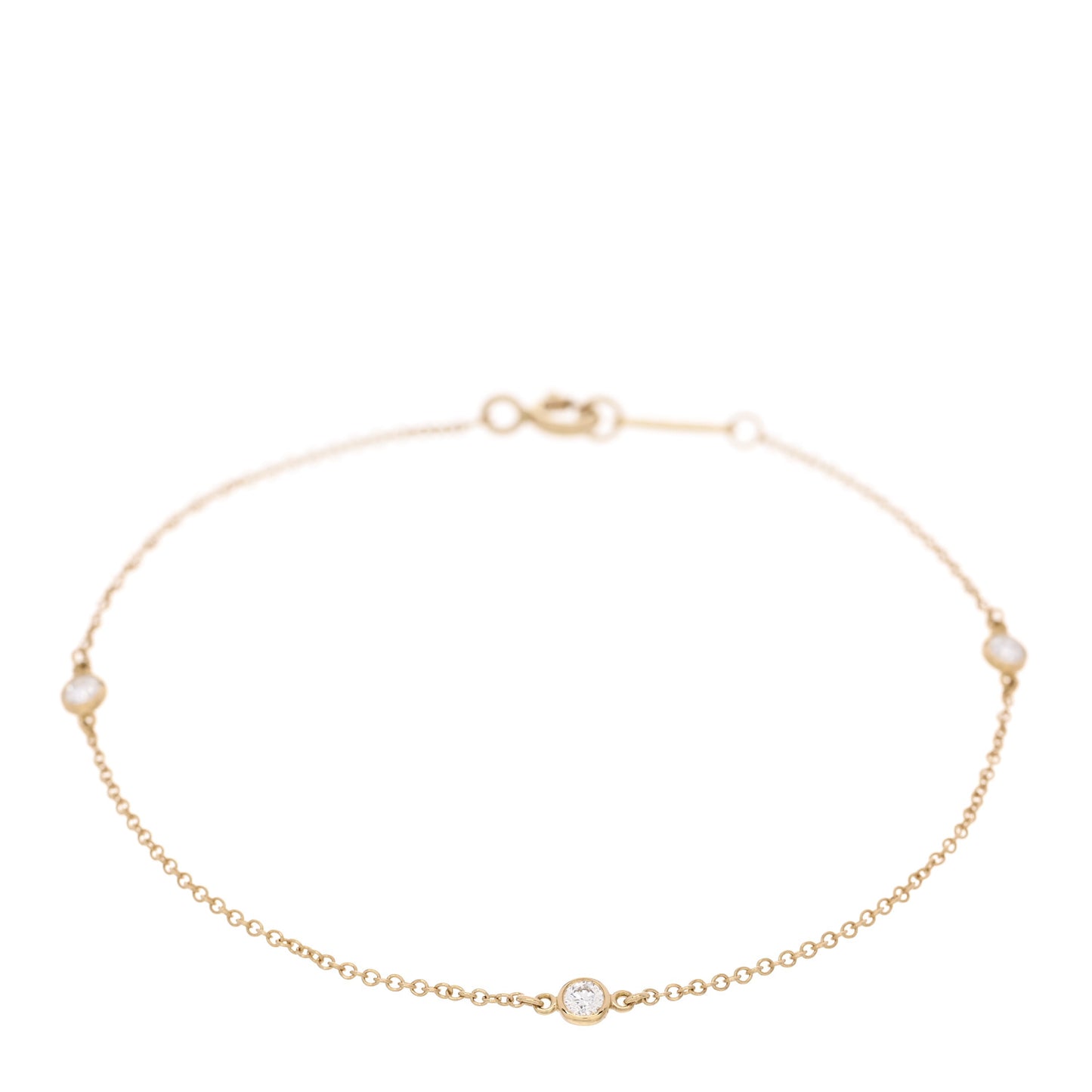 18K Yellow Gold Diamond .15ctw Elsa Peretti Diamonds by the Yard Station Bracelet
