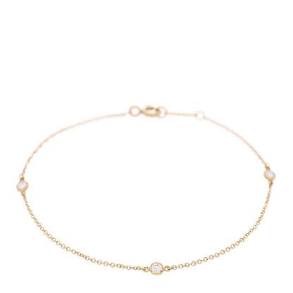 Tiffany 18K Yellow Gold Diamond .15ctw Elsa Peretti Diamonds by the Yard Station Bracelet 1 of 4