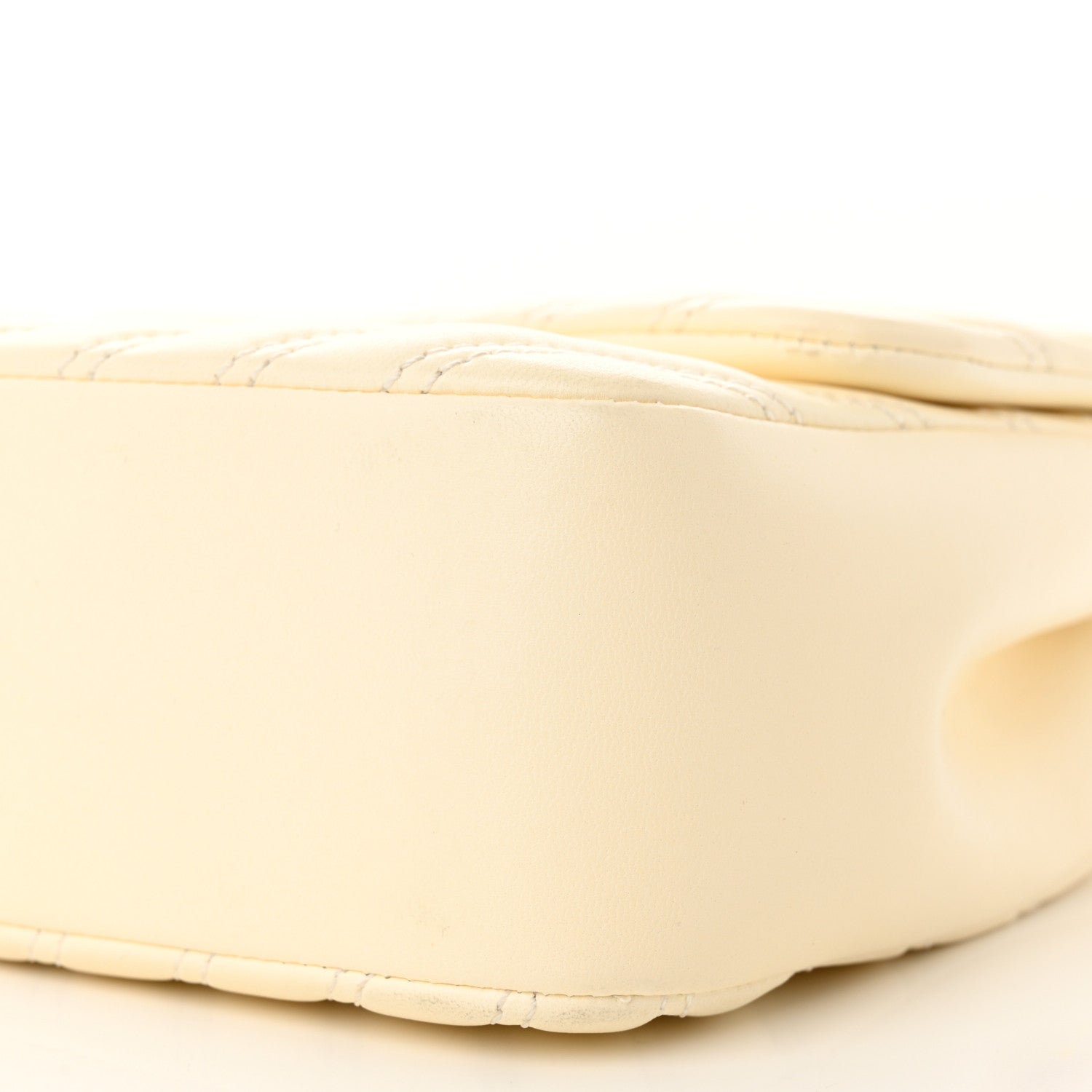 Chanel Lambskin Chevron Quilted Double Stitch Jumbo Single Flap White 10 of 12