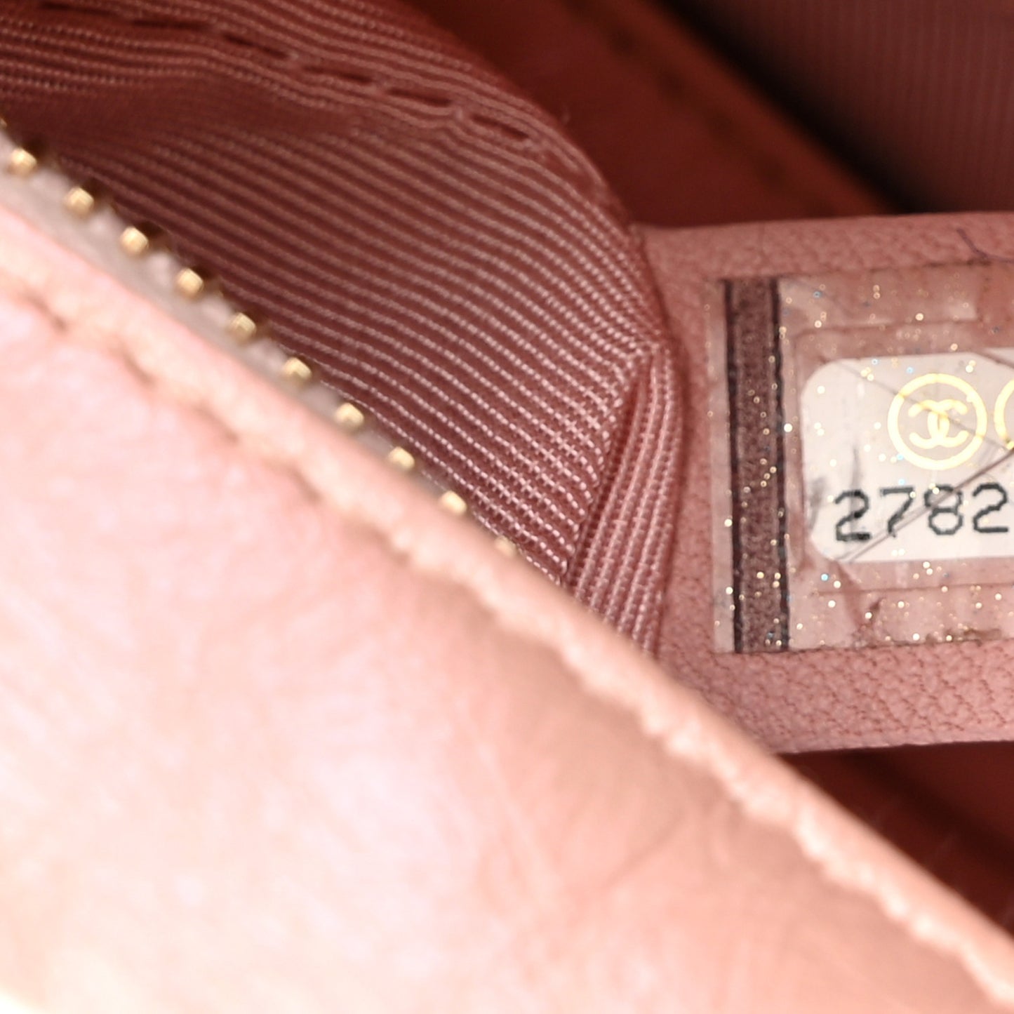 Iridescent Aged Calfskin Quilted Small Gabrielle Hobo Rose