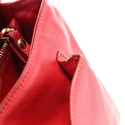 Salvatore Ferragamo Calfskin Gancini Chain Shoulder Bag Red 14 of 17