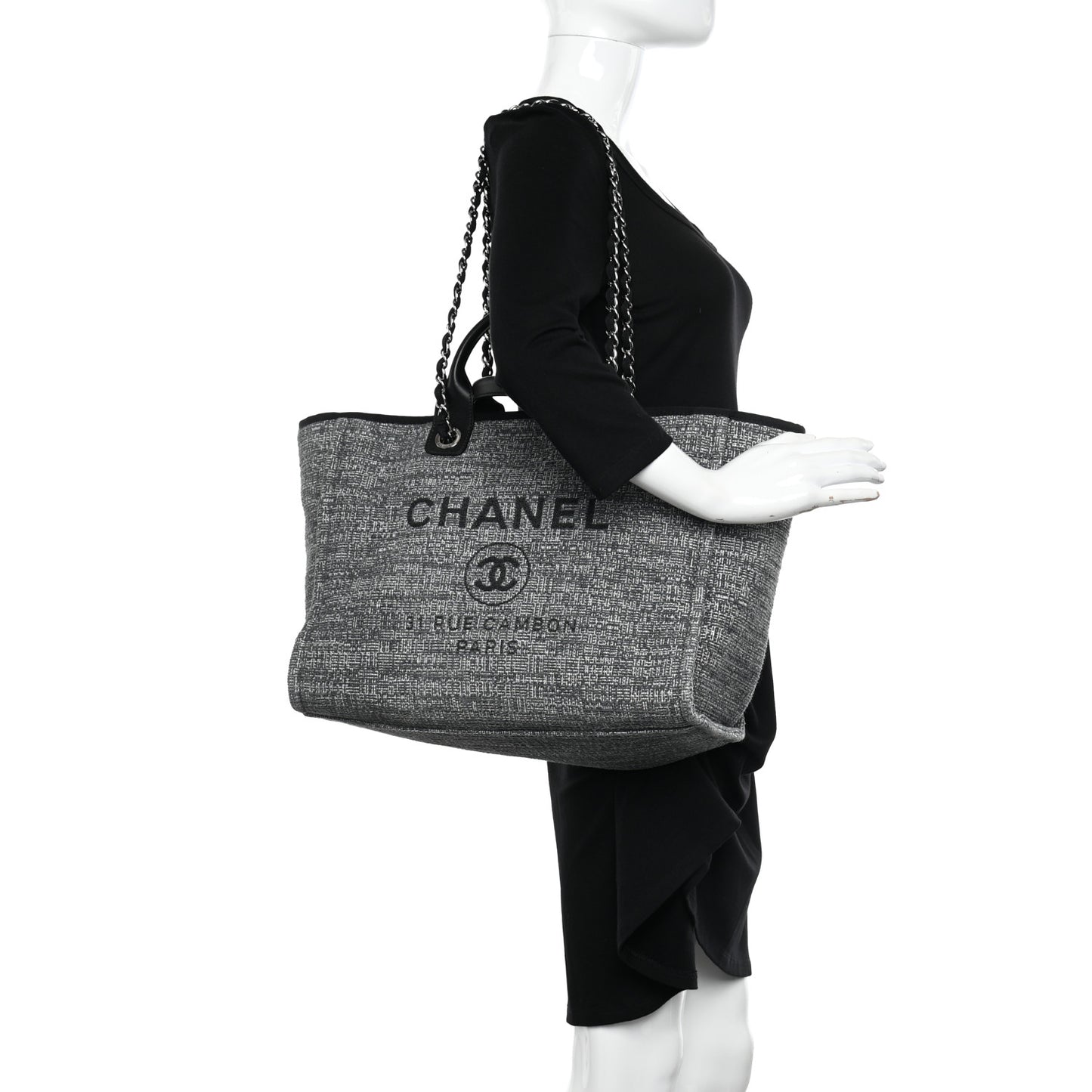 Canvas Medium Deauville Tote Charcoal