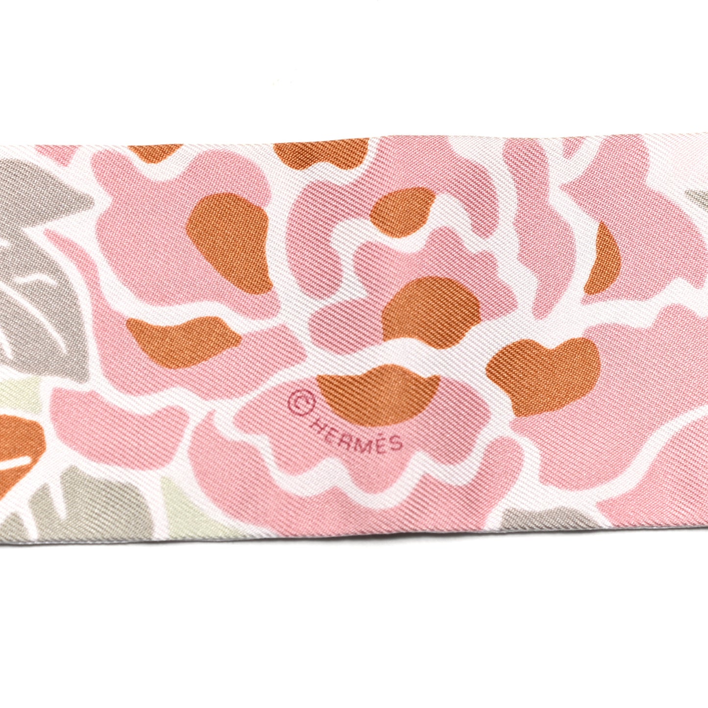 Silk Bingata Twilly Vieux Rose Vert De Eau