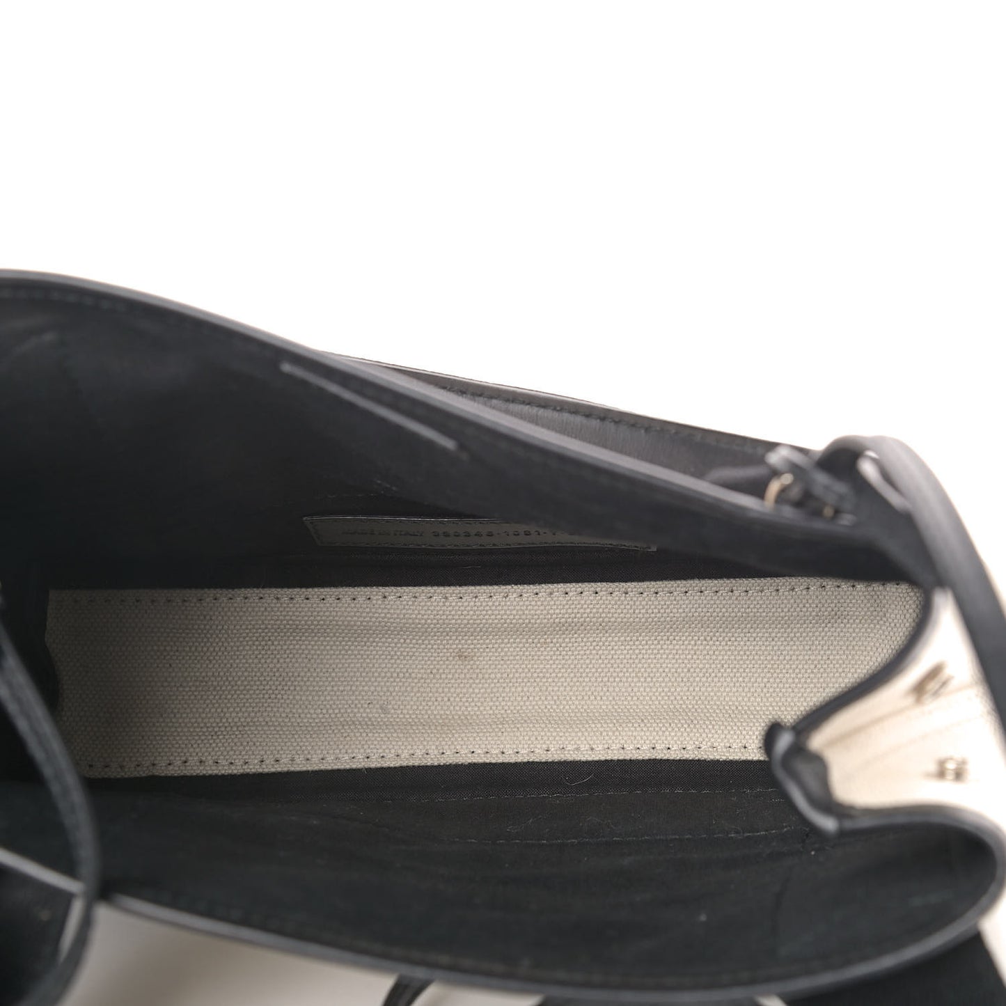Cotton Canvas Calfskin Navy Cabas XS Natural Black