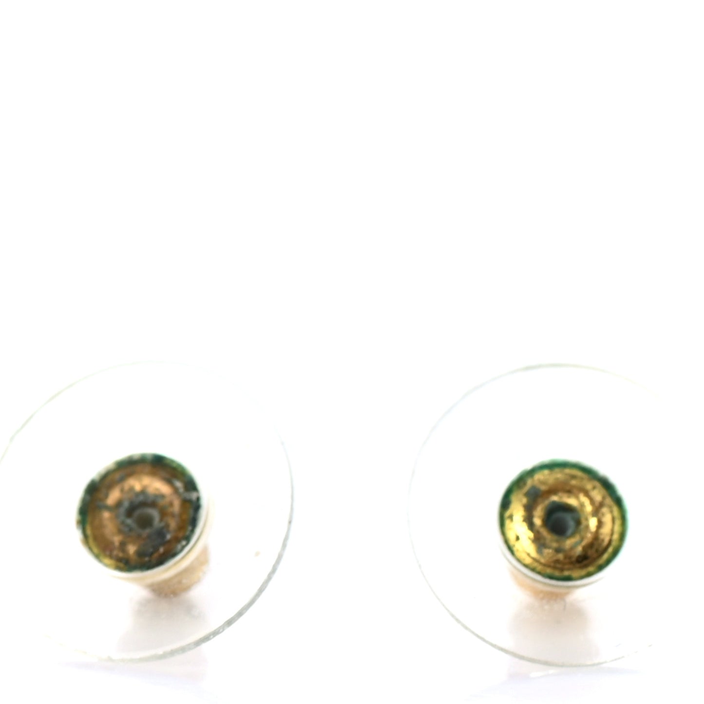Metal Bead CC Hoop Earrings Gold