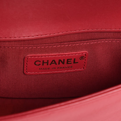 Chanel Lambskin Quilted Small Boy Flap Red 7 of 10