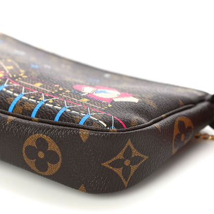 Louis Vuitton Monogram 2020 Christmas Animation Roller Coaster Mini Pochette Accessories Pivoine 9 of 10