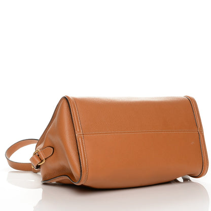 Alexander McQueen Pebbled Calfskin Small Skull Padlock Zip Around Tote Cognac 4 of 6