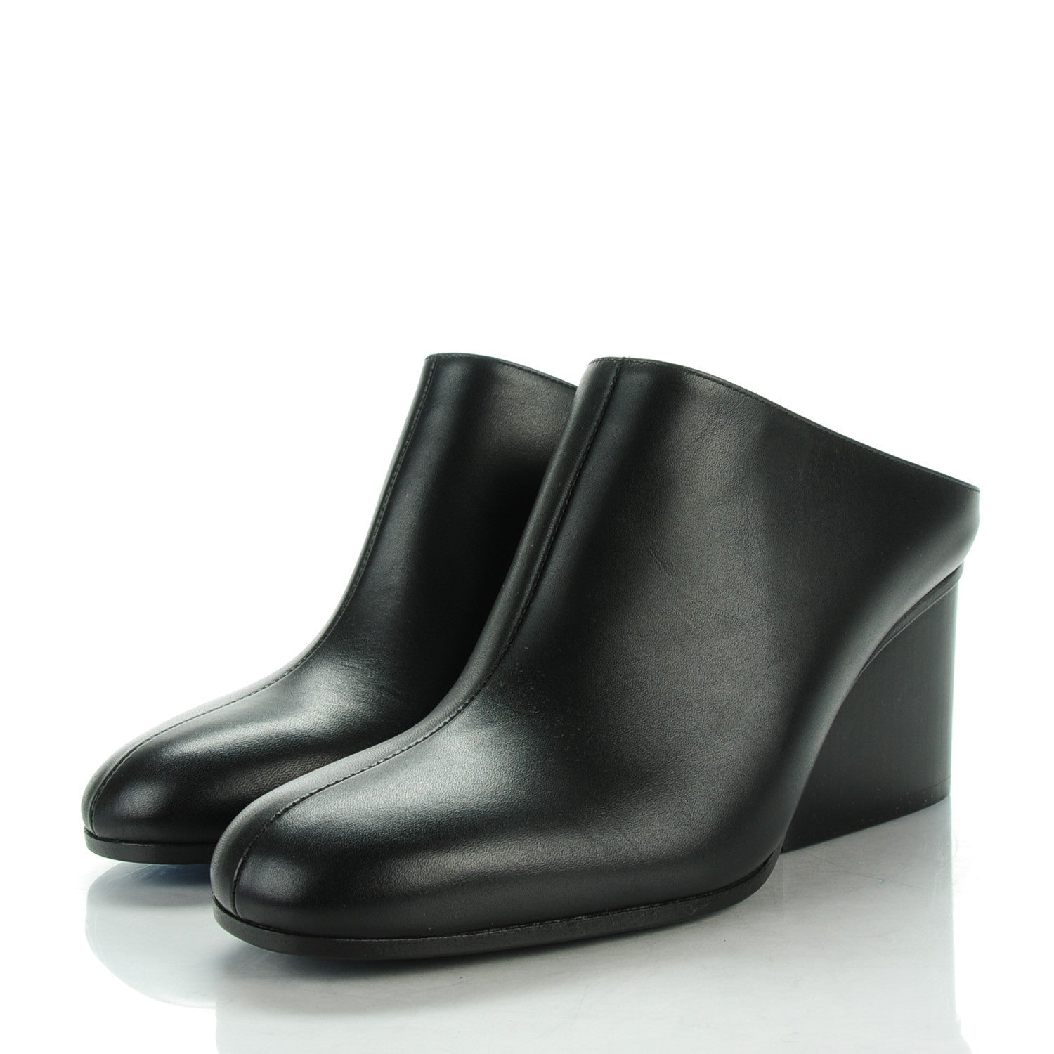 Hermes Box Wedge Booties 36 Black 3 of 8