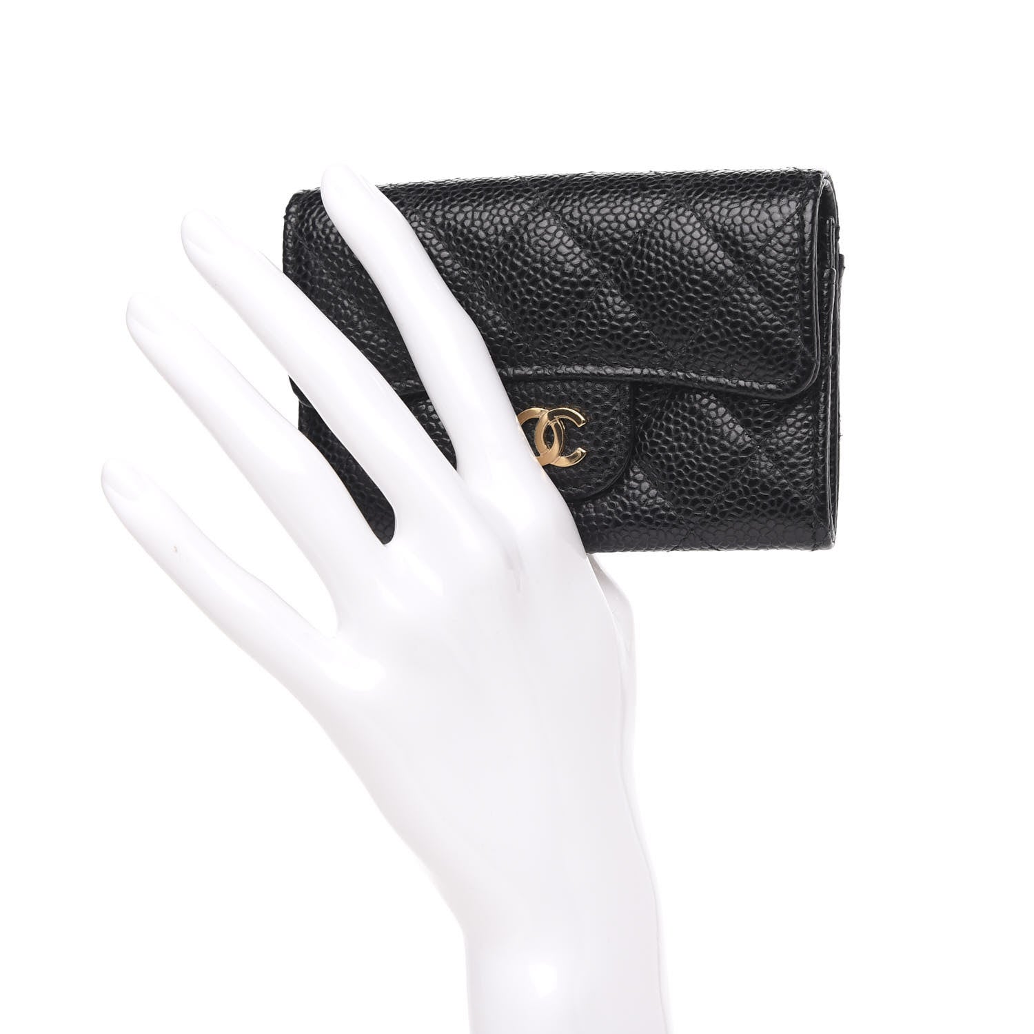 Chanel Caviar Quilted Flap Card Holder Wallet Black 2 of 9