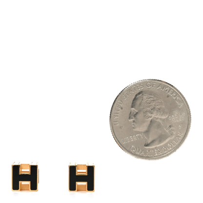 Hermes Gold Lacquered Cage d'H Earrings Black 2 of 5