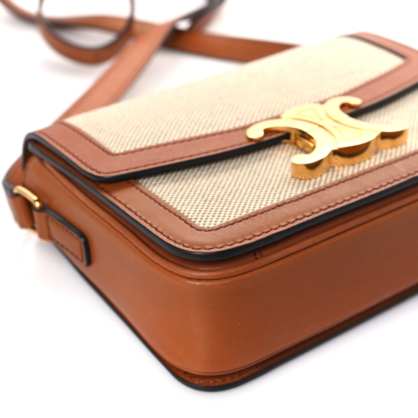 Textile Natural Calfskin Teen Triomphe White Tan