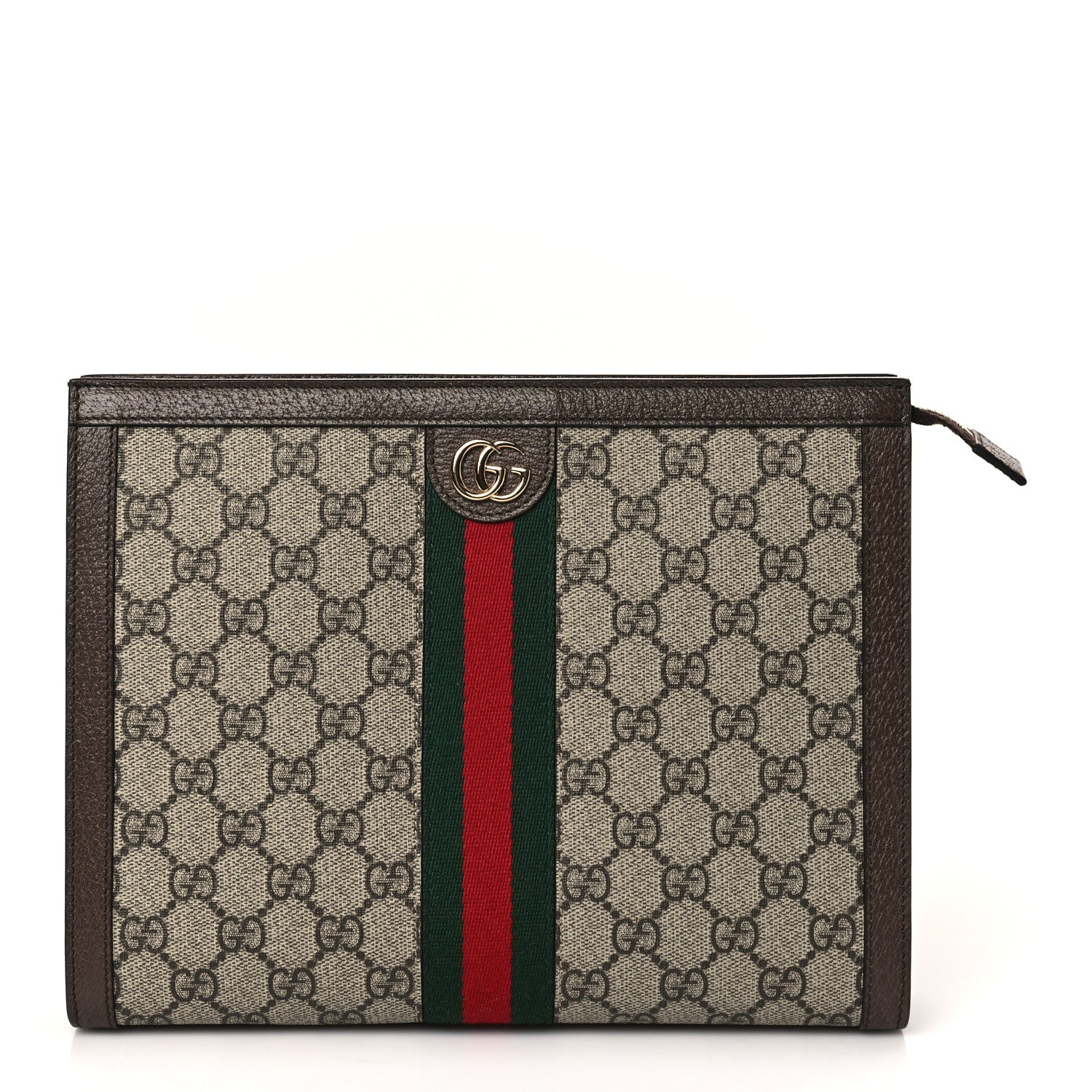 Gucci GG Supreme Monogram Web Ophidia Pouch Brown 1 of 6