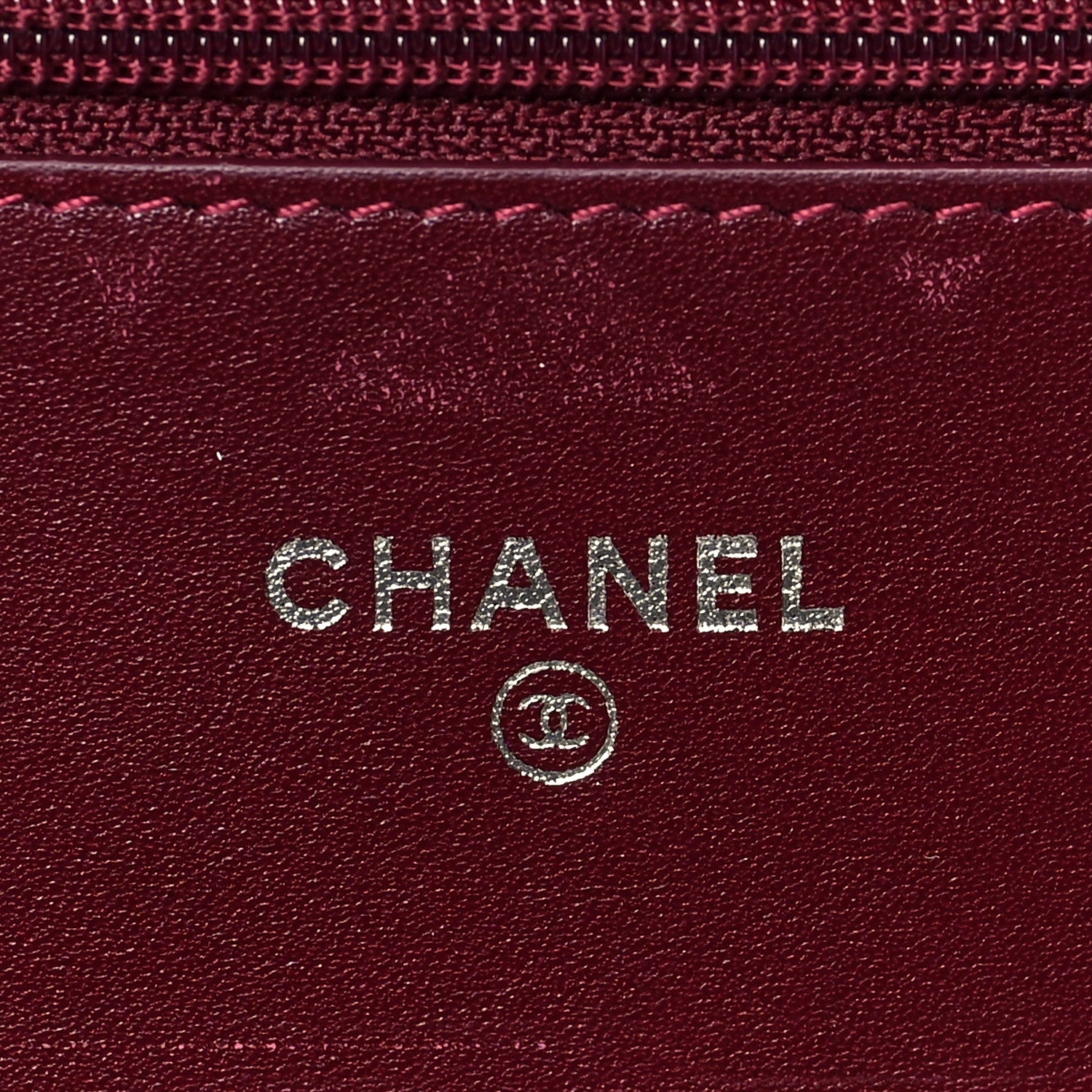 Chanel Patent Quilted Brilliant Wallet On Chain WOC Light Burgundy 5 of 8