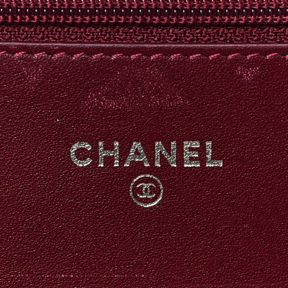 Chanel Patent Quilted Brilliant Wallet On Chain WOC Light Burgundy 5 of 8