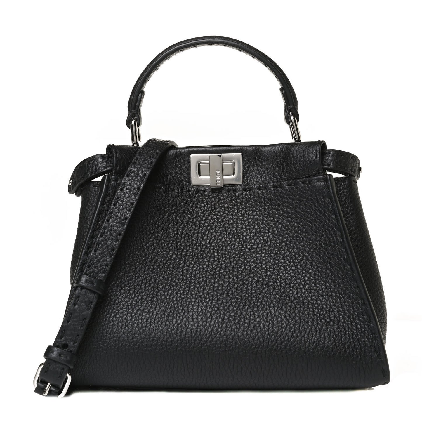 Cuoio Romano Selleria Bi-Color Mini Peekaboo Iconic Satchel Black Mou