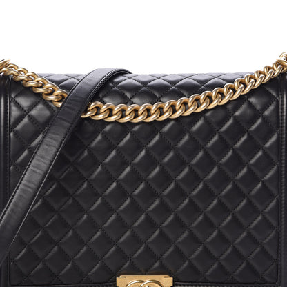 Chanel Lambskin Quilted Large Boy Flap Black 8 of 11