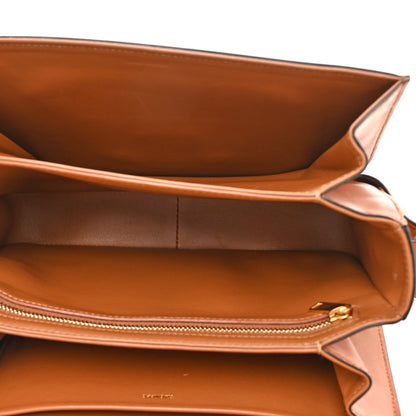 Celine Canvas Calfskin Medium Classique Triomphe Bag White Tan 5 of 18