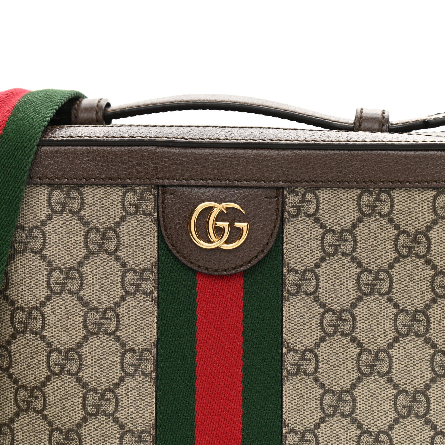 Gucci GG Supreme Monogram Web Small Ophidia Top Handle Shoulder Bag Brown 8 of 11