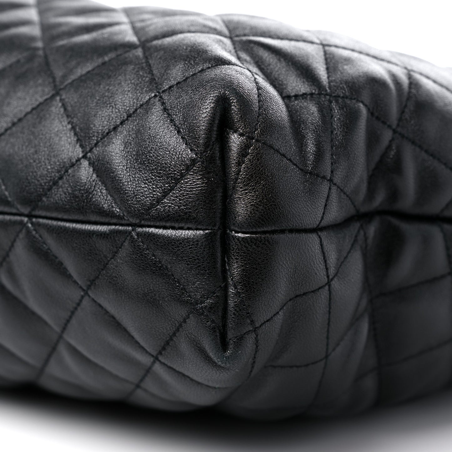 Lambskin Quilted Maxi Icare Shopping Tote Black