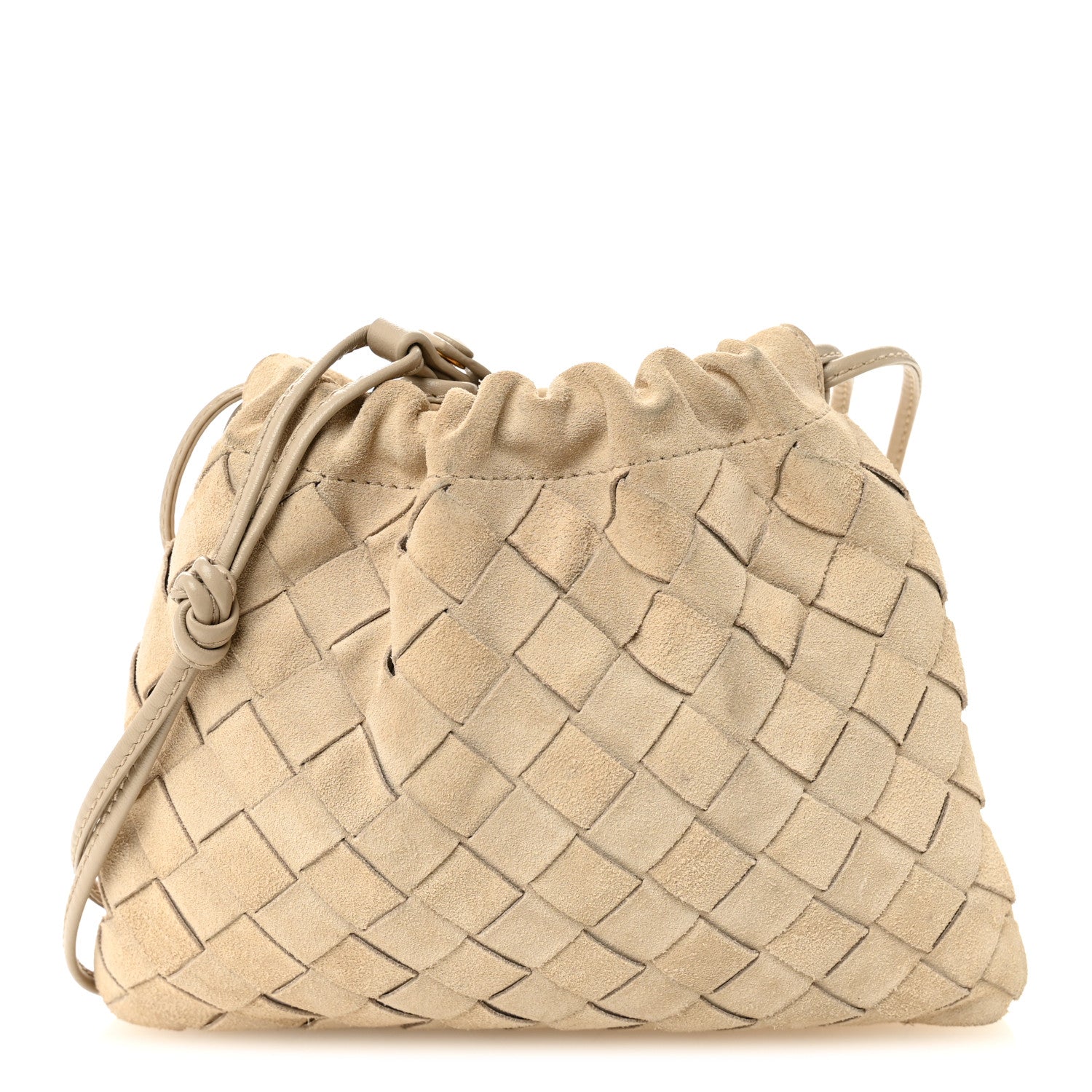 Bottega Veneta Suede Intrecciato Small Dustbag Ecru Gold 1 of 10