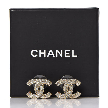 Chanel Crystal CC Earrings Gold 5 of 5