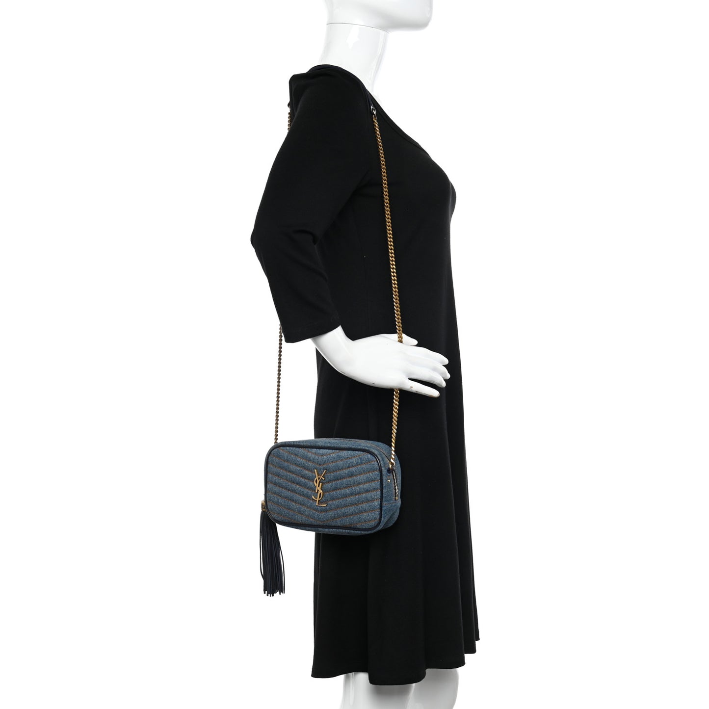 Denim Matelasse Monogram Mini Lou Camera Bag California Blue