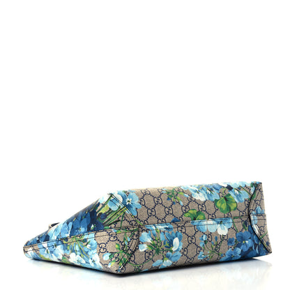 Gucci GG Supreme Monogram Blooms Small Reversible Tote Beige Blue Navy 3 of 4