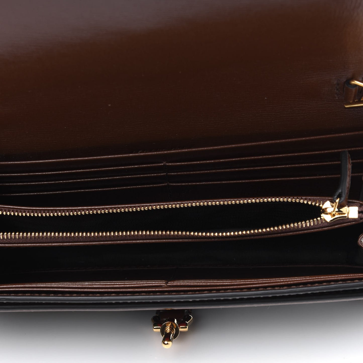 GG Supreme Monogram Azalea Calfskin Web Jackie 1961 Chain Wallet Beige Ebony Brown Sugar