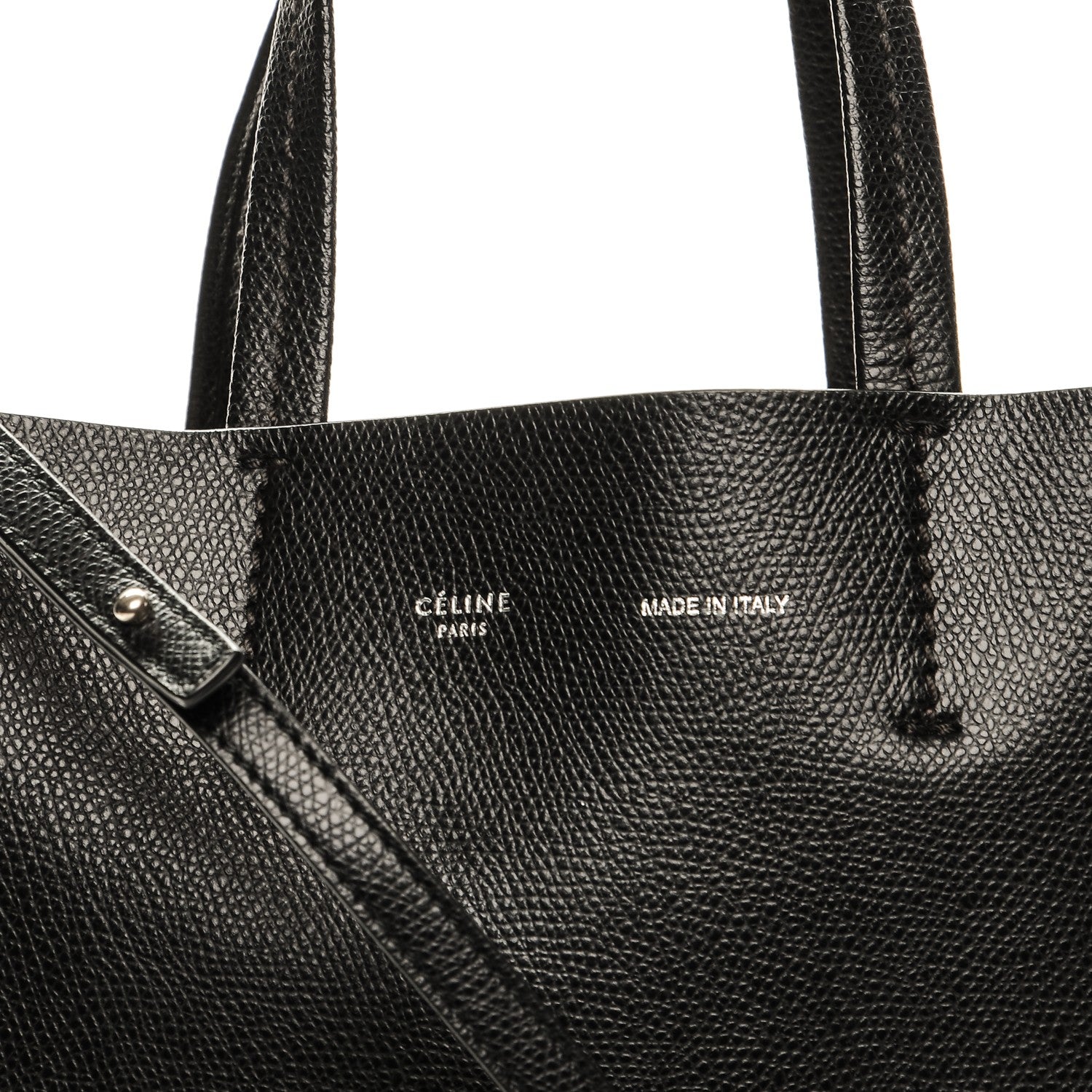 Celine Grained Calfskin Small Vertical Cabas Black 6 of 9