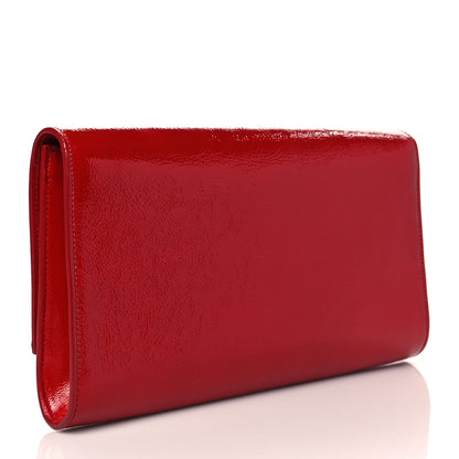 Saint Laurent Textured Patent Calfskin Large Belle De Jour Clutch Red 3 of 9