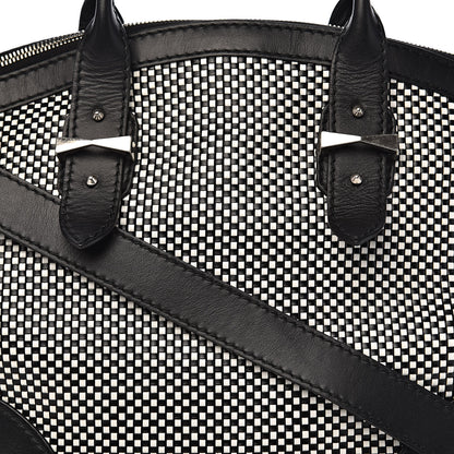 Alexander McQueen Soft Calfskin Woven Medium Legend Tote Black White 11 of 11