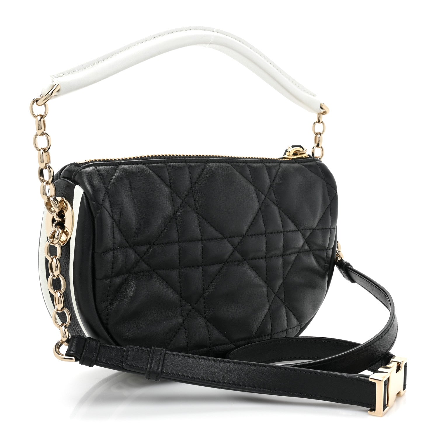 Christian Dior Lambskin Cannage Small Dior Vibe Hobo Bag Black 3 of 10