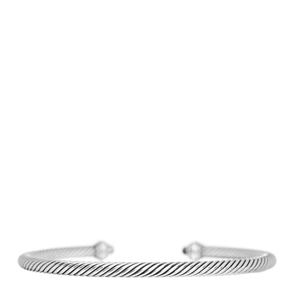 David Yurman Sterling Silver 14K Yellow Gold Amethyst 4mm Cable Classics Bracelet 3 of 4