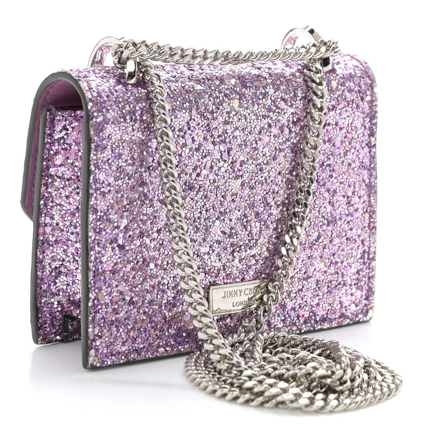 Coarse Glitter Mini Paris Crossbody Pink Violet