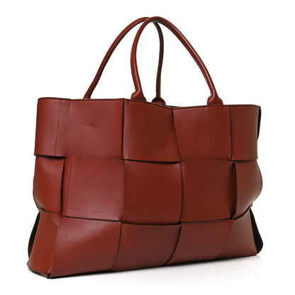 Bottega Veneta Nappa Maxi Intrecciato Mens Arco Tote Red Brown 3 of 12