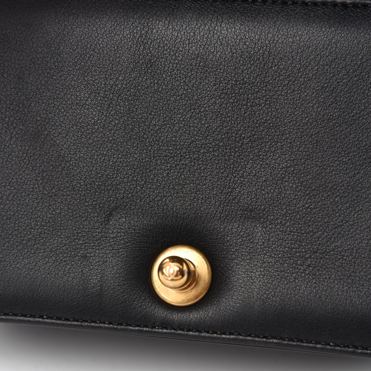 Calfskin Quilted Small Boy Flap Black