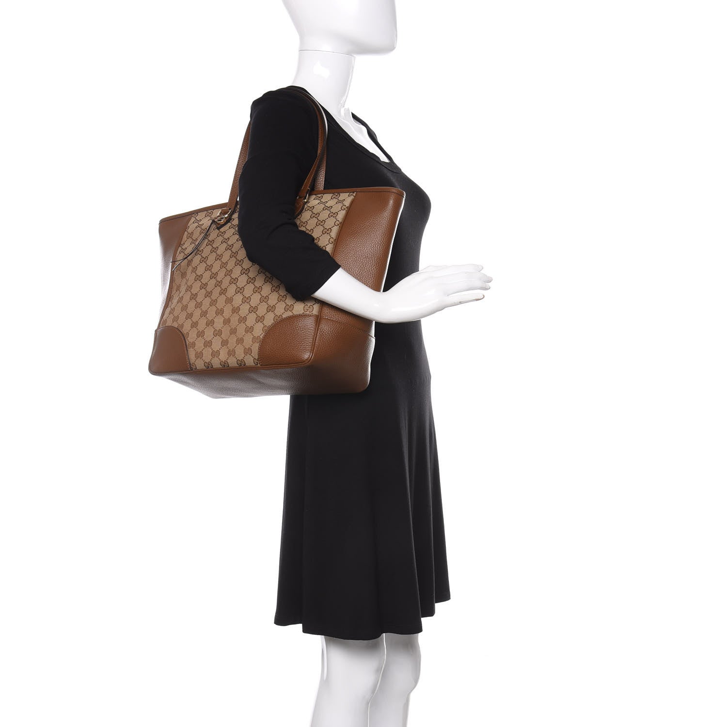 Gucci Monogram Medium Bree Zippered Tote Beige Tabacco 2 of 11