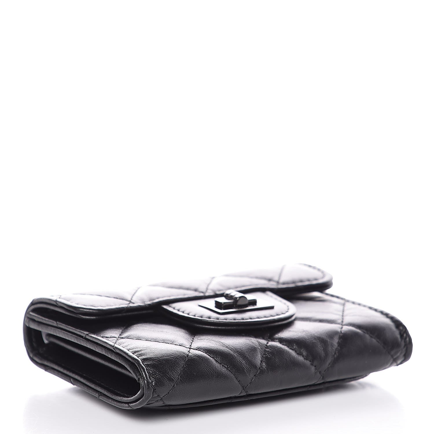Chanel Aged Calfskin Quilted Reissue Flap Card Holder Wallet So Black 4 of 9